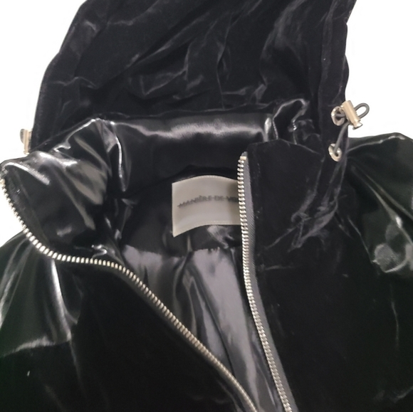 🔥 SATIN AND VELVET PUFFER JACKET - BLACK - size 10 🔥 - Picture 2 of 10